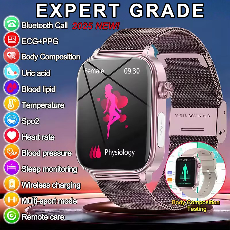 Smartwatch Watches For Girls - 2025 novo monitoramento ecg + ppg