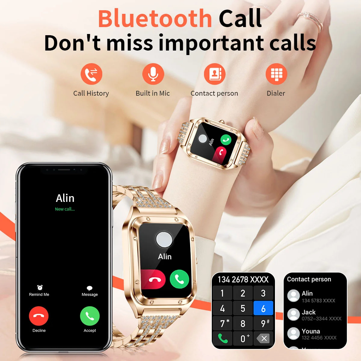 Top Luxo Relógio Inteligente p - Watches Ladies Smartwatch avaliação e preço