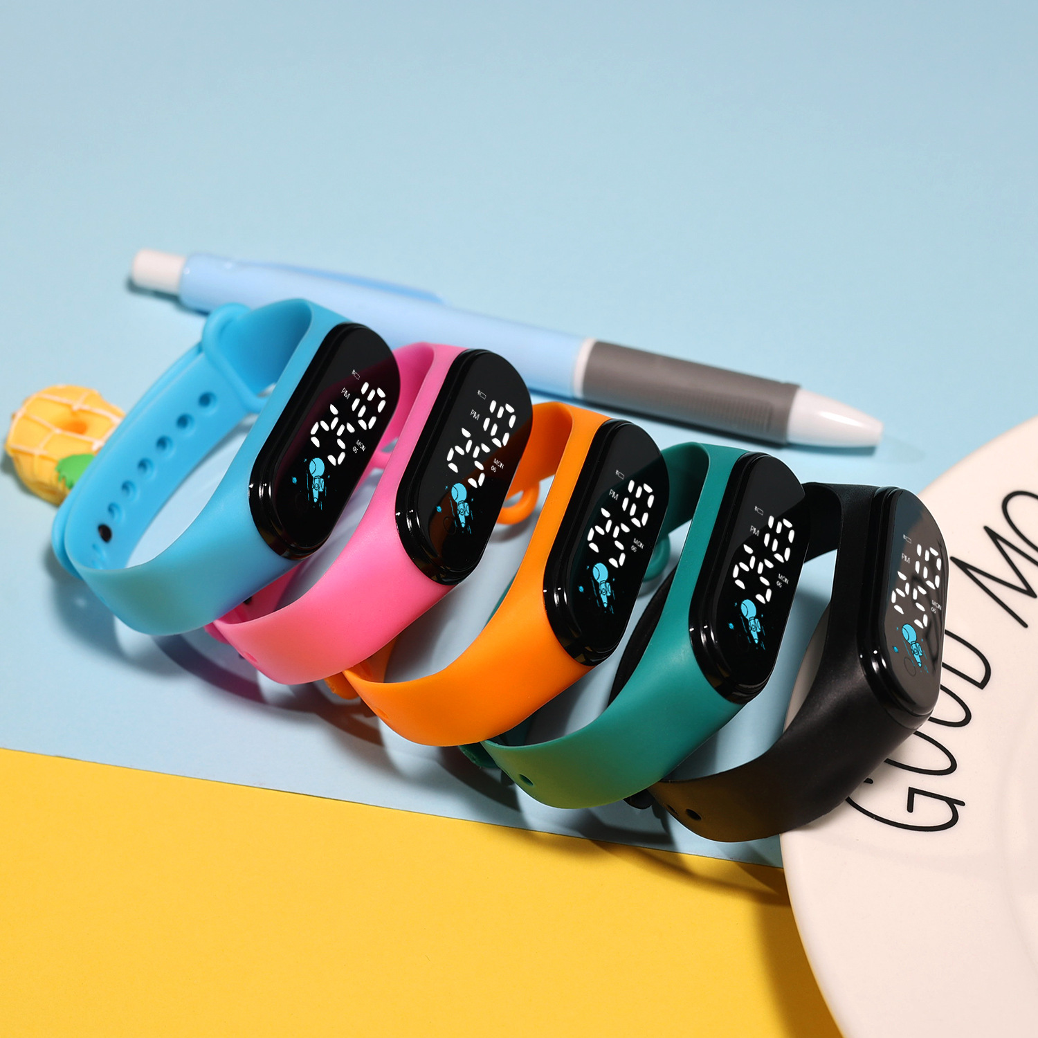 Kawaii relógio inteligente par - Smartwatch Digital Watches For Kid Girl avaliação e preço